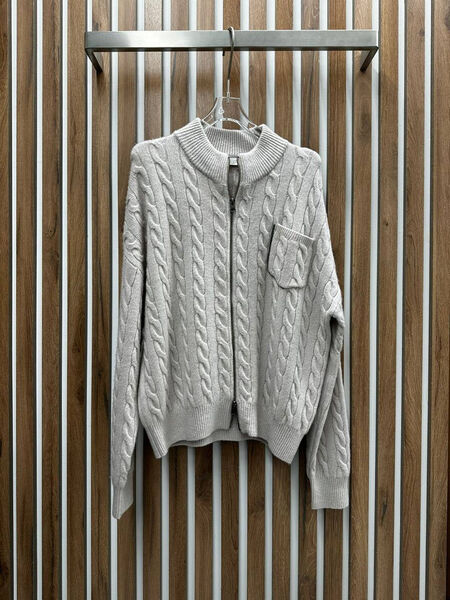 Кардиган Brunello Cucinelli женский вязаная ткань графитовый 128808-2