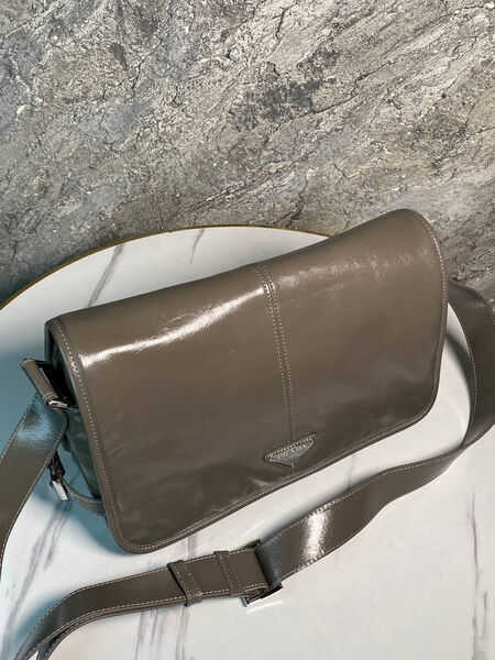 Мужская сумка мессенджер Prada мужской кожа графитовый 173419-5