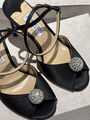 Босоножки Jimmy Choo женский сатин черный 138752-2