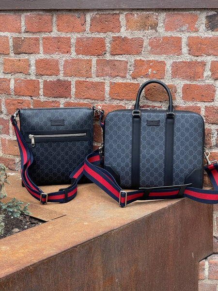 Мужской портфель Gucci мужской канва графитовый 52068-8