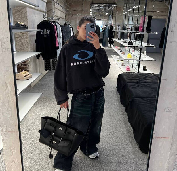 Сумка Balenciaga женский кожа черный 158403-6