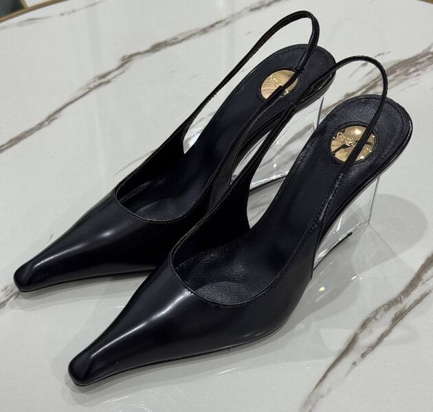 Туфли Saint Laurent женский кожа черный 192485