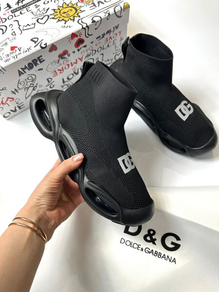 Кроссовки Dolce & Gabbana женский текстиль черный 107209-3