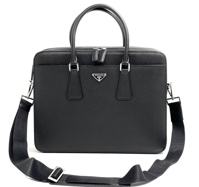 Мужской портфель Prada мужской кожа черный 132092