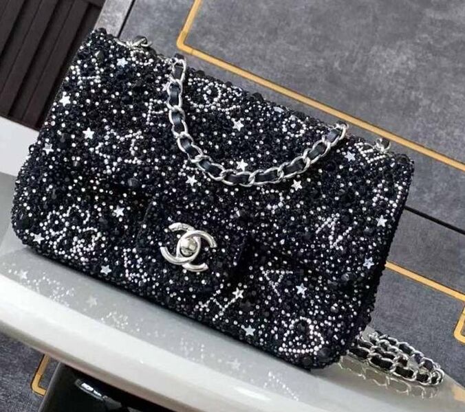 Сумка Chanel женский твид черный 169090