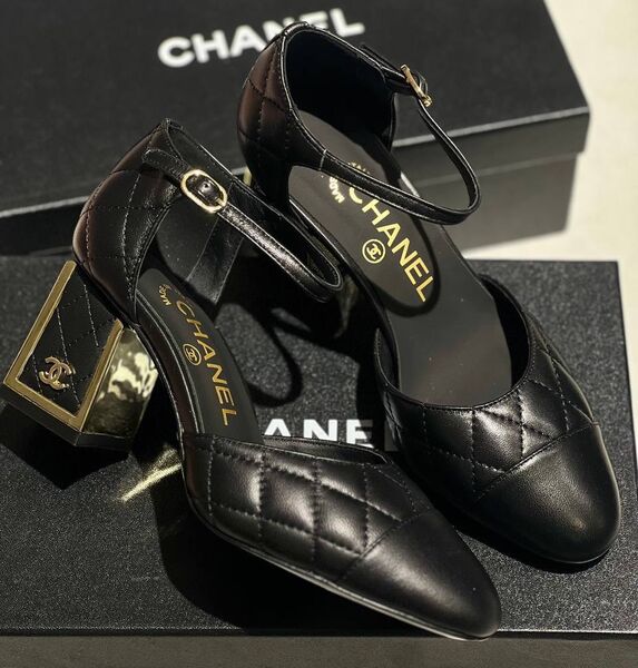 Туфли Chanel женский кожа черный 163296