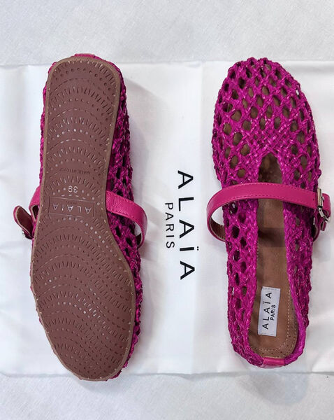 Балетки Alaïa женский кожа бордовый 188492-4