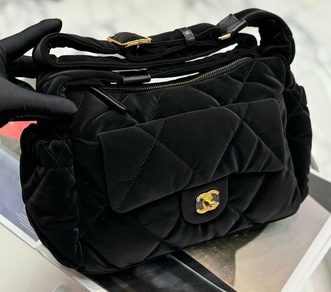 Сумка Chanel женский замша черный 170108