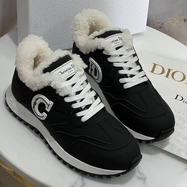Кроссовки Christian Dior женский кожа черный 168480