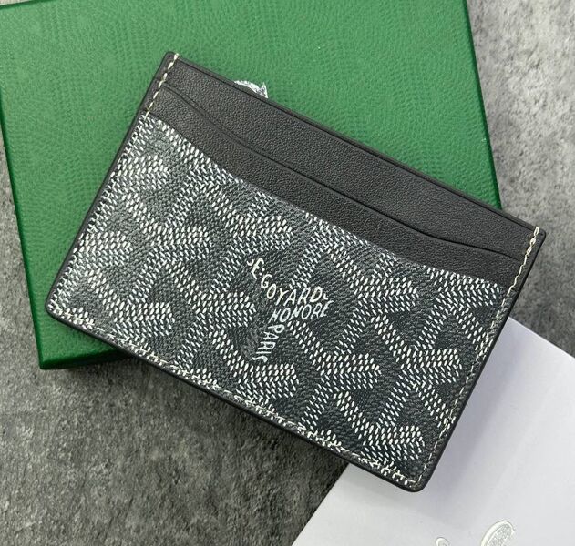 Картхолдер Goyard мужской кожа графитовый 195500