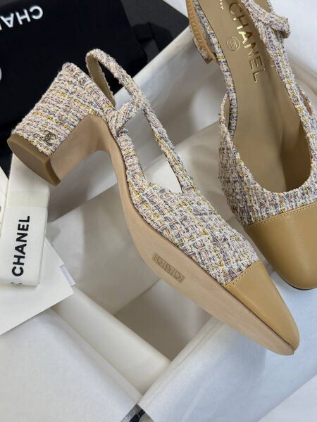 Туфли Chanel женский твид бежевый 190880-3