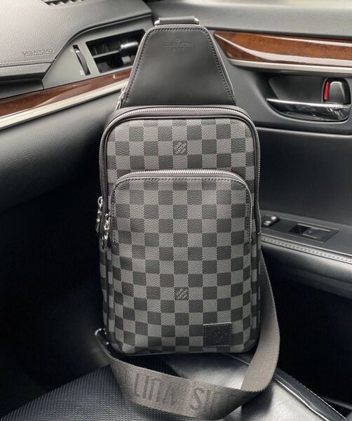 Мужская сумка слинг Louis Vuitton мужской кожа черный 96812