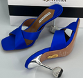 Босоножки Aquazzura женский ткань темно-синий 11795