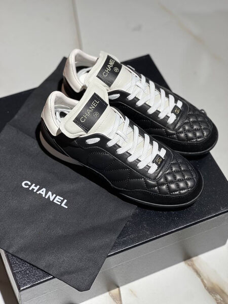 Кроссовки Chanel женский кожа черный 130314-3
