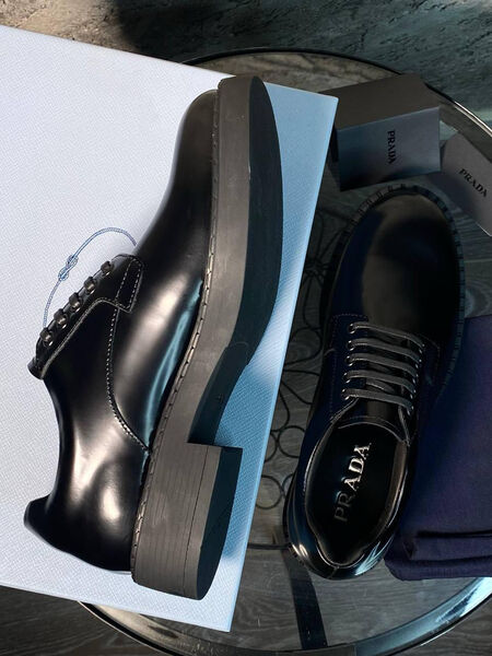 Мужские туфли Prada мужской кожа черный 145846-7