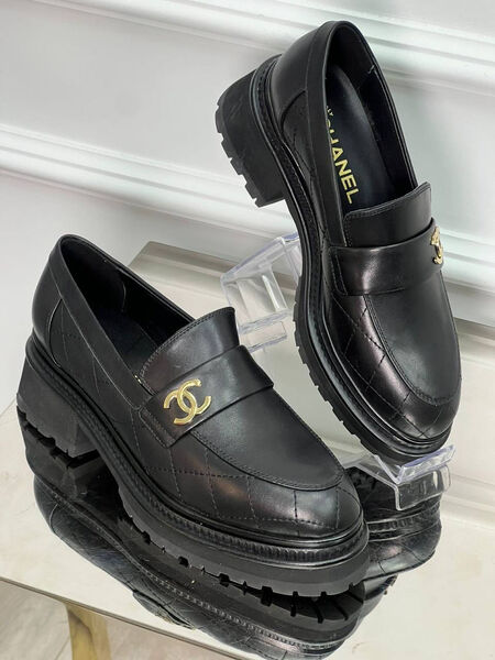Лоферы Chanel женский кожа черный 122395-5