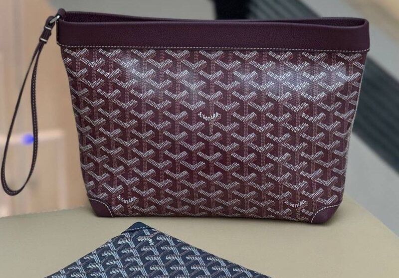 Клатч Goyard женский кожа бордовый 195050