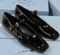 Балетки Prada женский кожа,канва черный,серебристый 182884
