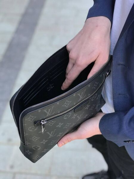 Клатч мужской Louis Vuitton мужской канва графитовый 26215-4