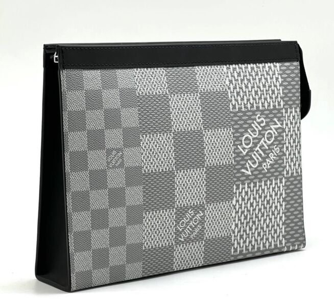Клатч Louis Vuitton женский кожа графитовый 26137