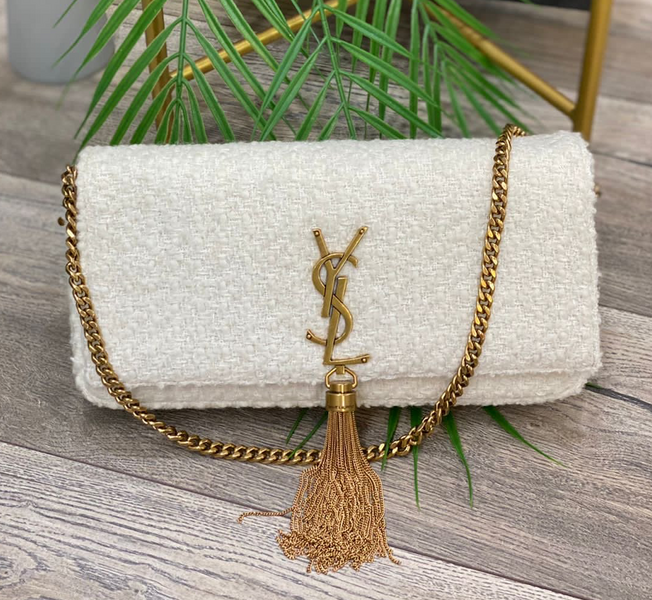 Клатч Saint Laurent женский ткань белый 26194