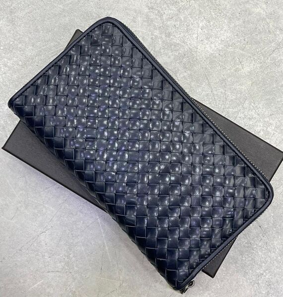 Мужской кошелек Bottega Veneta мужской кожа синий 107704