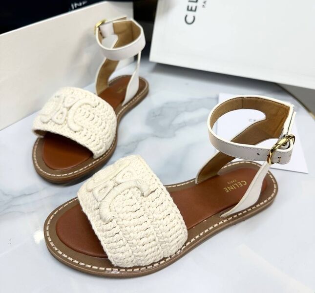 Сандалии Chanel женский кожа белый 189747