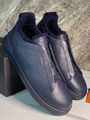 Мужские кеды Zegna мужской кожа синий 165928-2