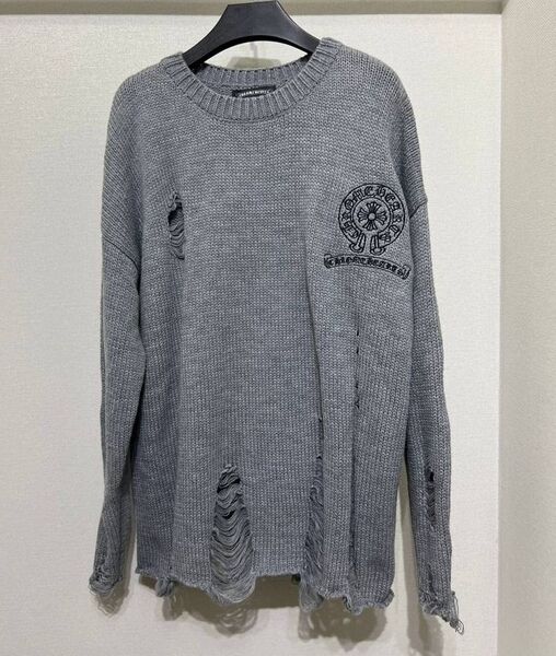 Свитер Chrome Hearts женский вязаная ткань графитовый 128916