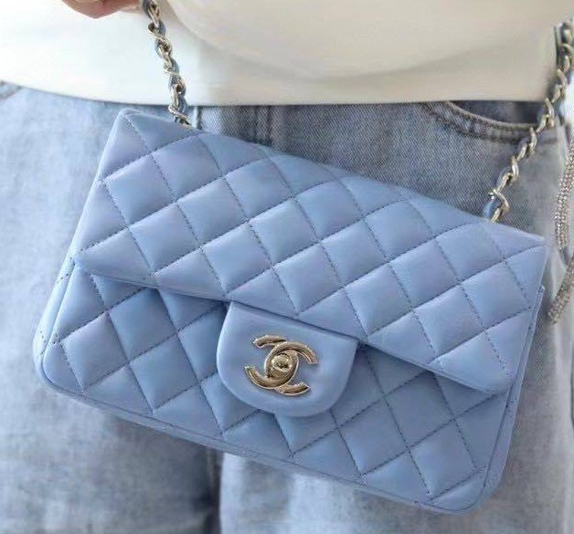 Сумка Chanel Mini женский кожа бирюзовый 133428