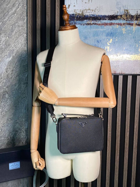 Мужская сумка мессенджер Prada мужской кожа черный 155340-5