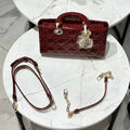 Сумка Christian Dior Lady женский кожа бордовый 142729-3
