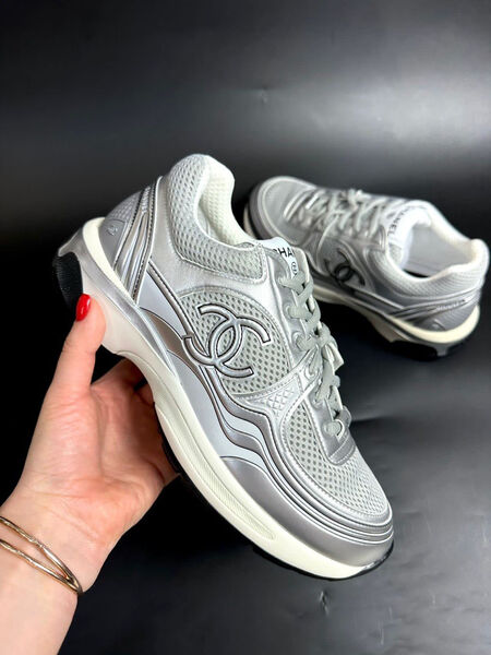 Кроссовки Chanel женский кожа графитовый 101718-5