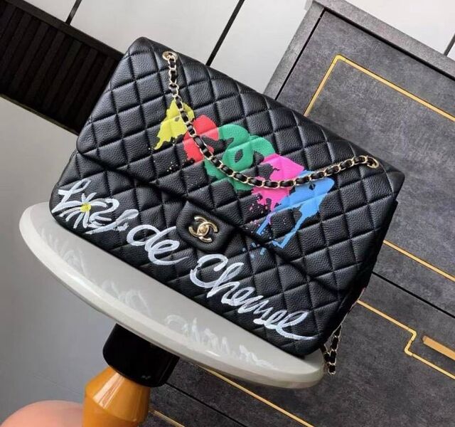 Сумка Chanel женский кожа черный 197086