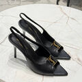 Босоножки Saint Laurent женский кожа черный 173988-2