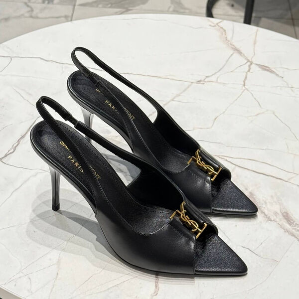 Босоножки Saint Laurent женский кожа черный 173988-2