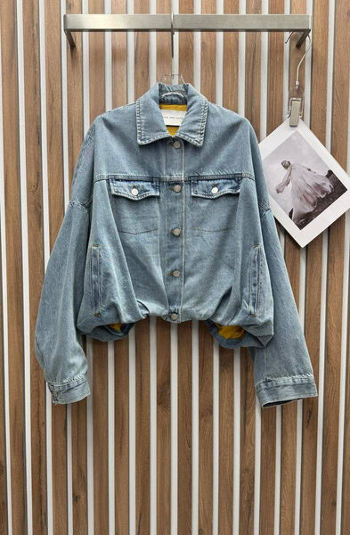 Куртка джинсовка Dries Van Noten женский джинса бирюзовый 183144-2