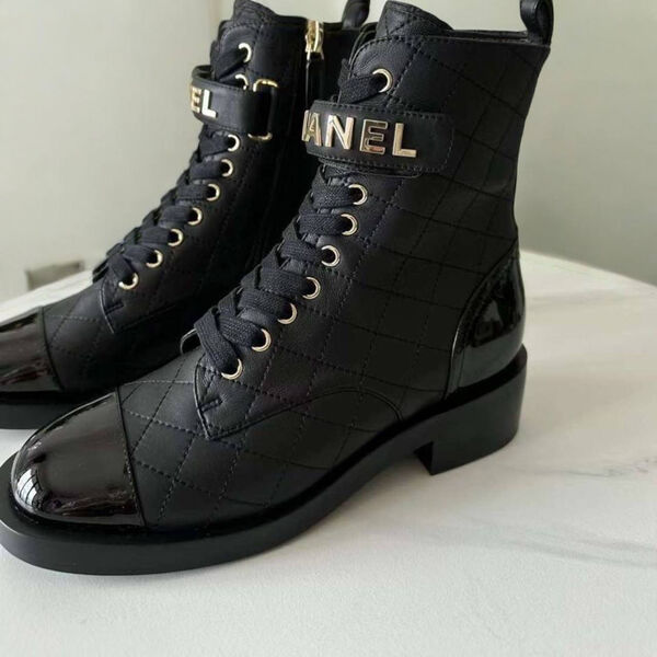 Ботинки Chanel женский кожа черный 165057-3
