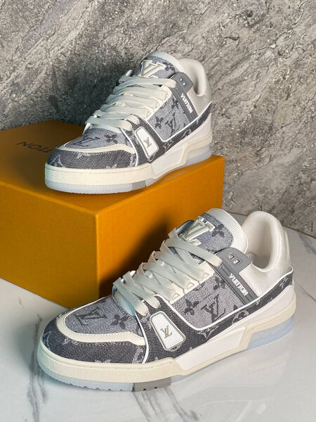 Мужские кроссовки Louis Vuitton мужской текстиль графитовый 173380-7