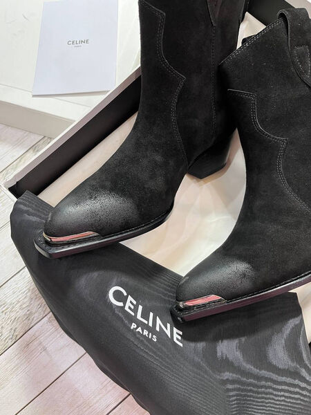 Ботильоны Celine женский замша черный 165695-4