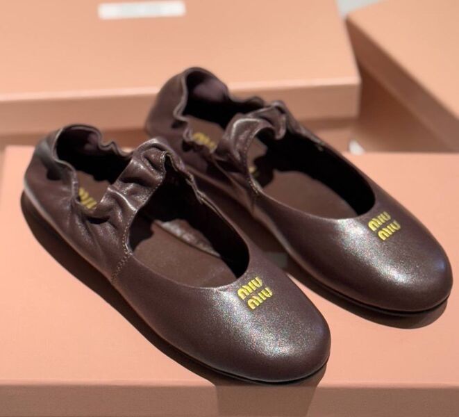 Балетки Miu Miu женский кожа 173729