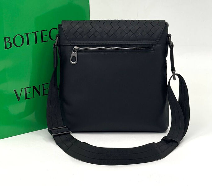 Мужская сумка мессенджер Bottega Veneta мужской кожа черный 200788-3