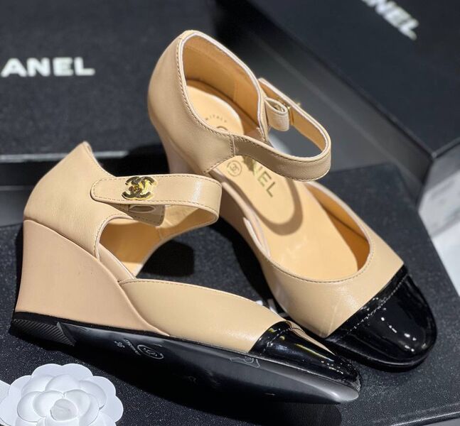 Туфли Chanel женский кожа бежевый 149129