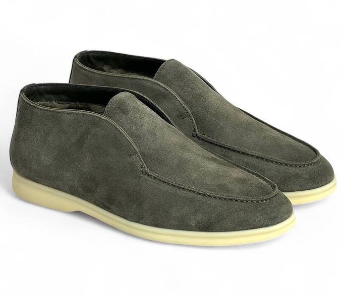 Мужские лоферы Loro Piana мужской замша болотный 169382