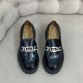 Лоферы Gucci женский кожа черный 123011-2
