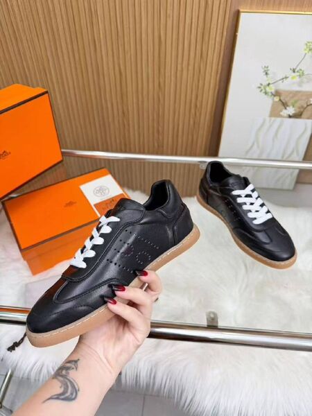 Женские кроссовки Hermes женский кожа черный c7538219-1-7