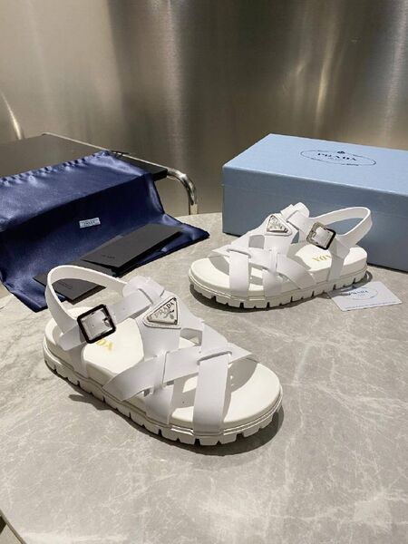 Женские сандалии Prada женский кожа белый c5907392-1