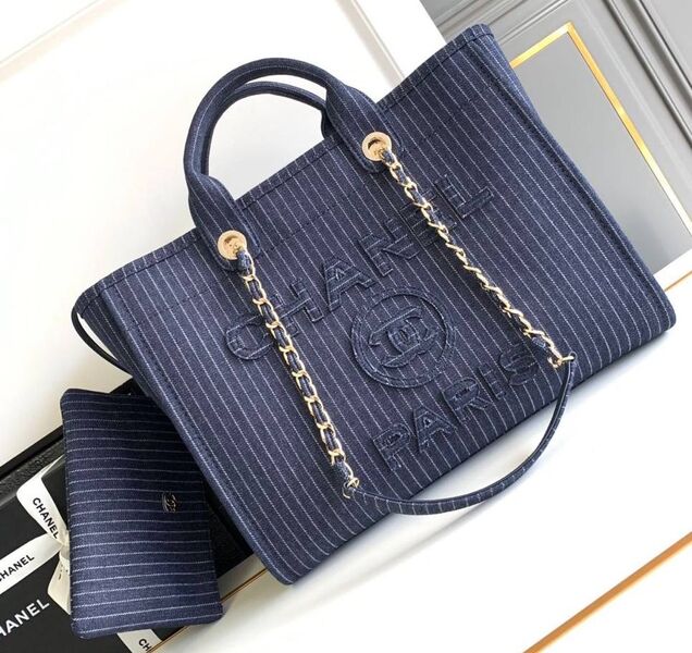 Сумка Chanel женский текстиль синий 157388