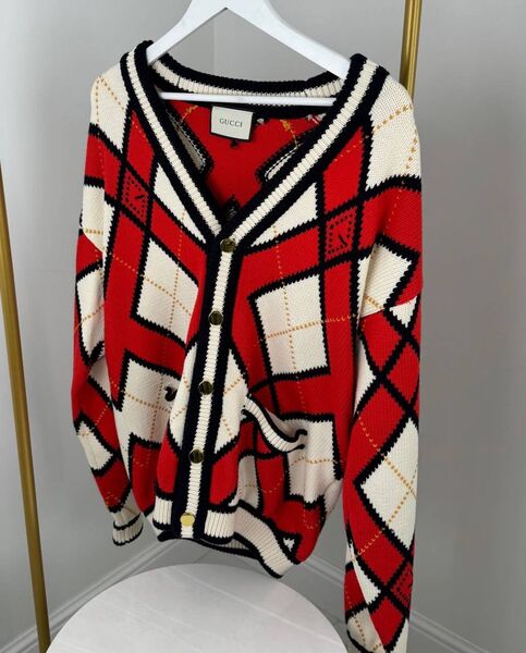 Кардиган Gucci женский вязаная ткань бордовый 136853