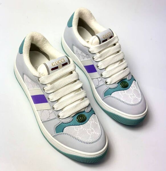 Кеды Gucci женский кожа графитовый 136020